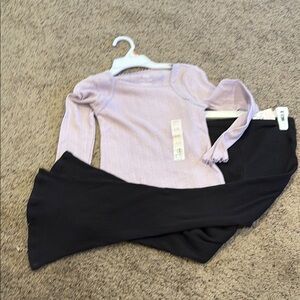 Kids Matching Set in Lavender and Black